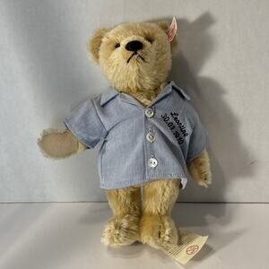 Steiff Zodiac Aries Bear Leontine 30.03.1991 9" Ltd Edition w/ Shirt & Tags